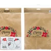 3er Set Geschenktüte Papier Merry Little Christmas 25x11x27cm inkl. Sticker