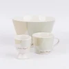 Espresso Tasse aus Porzellan Guten Morgen grafisch pastell weiß mint beige gold 50ml von der Schreibkram Manufaktur