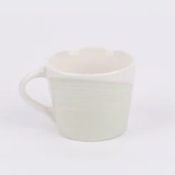 Espresso Tasse aus Porzellan Guten Morgen grafisch pastell weiß mint beige gold 50ml von der Schreibkram Manufaktur