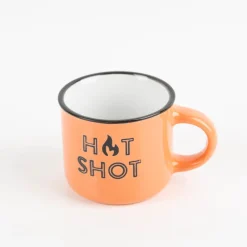 Espresso Tasse HOT SHOT Vintage Keramik 95ml orange von Grafik Werkstatt