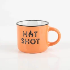 Espresso Tasse HOT SHOT Vintage Keramik 95ml orange von Grafik Werkstatt