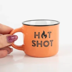 Espresso Tasse HOT SHOT Vintage Keramik 95ml orange von Grafik Werkstatt