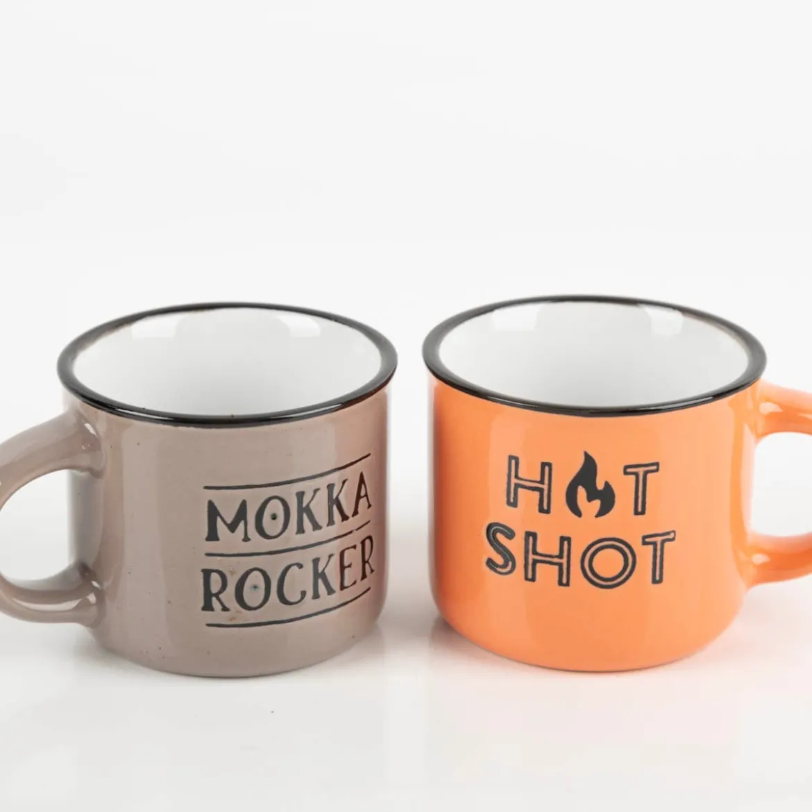 Espresso Tasse MOKKA ROCKER Vintage Keramik 95ml grau von Grafik Werkstatt