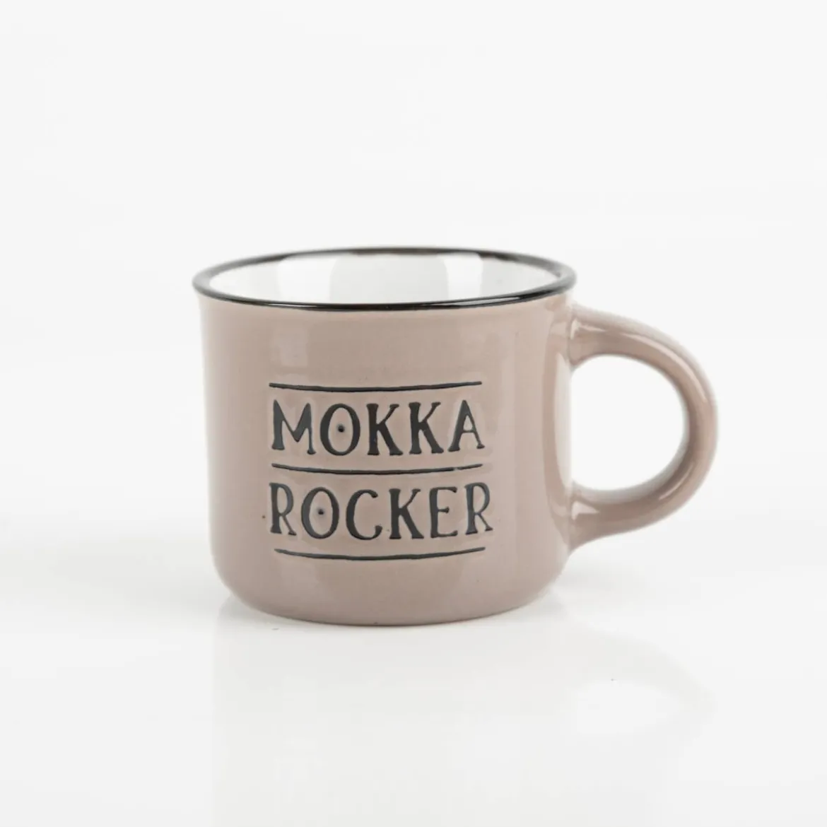 Espresso Tasse MOKKA ROCKER Vintage Keramik 95ml grau von Grafik Werkstatt
