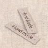 Etikett Label Hand Made hellgrau ca 40x10mm im 8er Pack