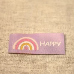 Etikett Label HAPPY Regenbogen Lila ca 51x25mm im 10er Pack