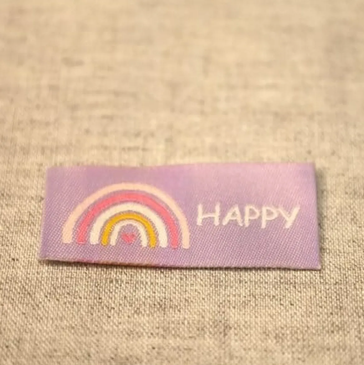 Etikett Label HAPPY Regenbogen Lila ca 51x25mm im 10er Pack