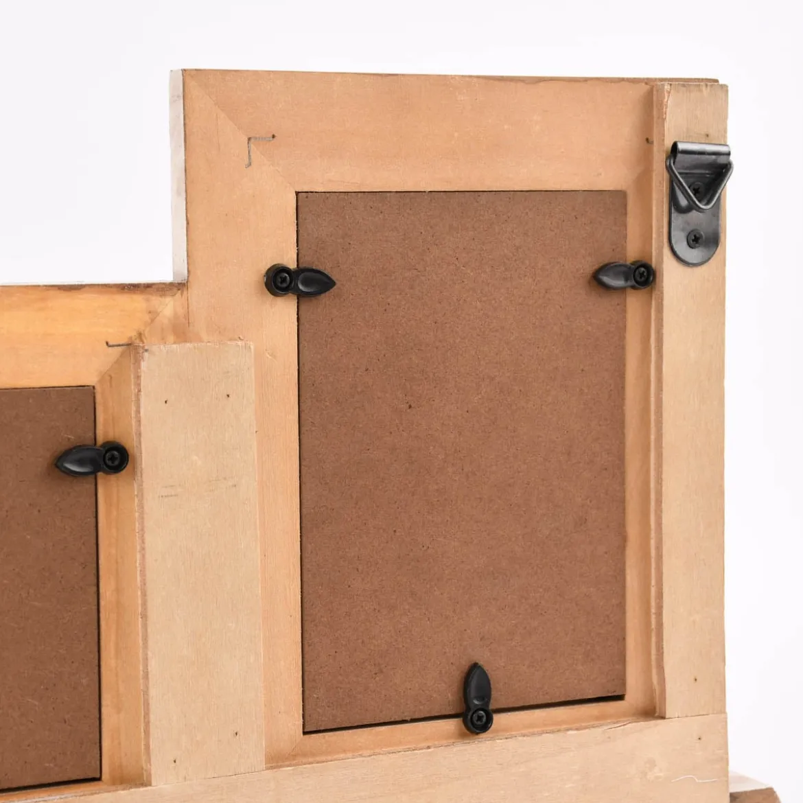 3fach Bilderrahmen mit Hakenleiste Holz Vintage weiß 52,5x25x2cm