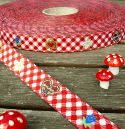 Farbenmix Webband Herzilein Breite: 1,5cm
