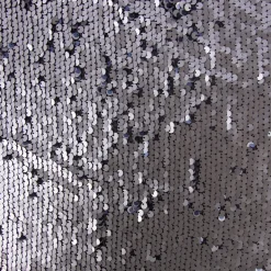 Faschingsstoff Chiffon Pailletten schwarz silbergrau blau 1,28m Breite