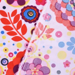 Faschingsstoff Polyester Blumen Herz Punkte rosa bunt 1,5m Breite
