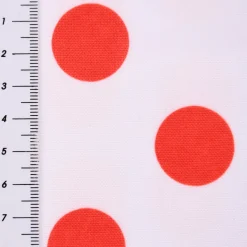 Faschingsstoff Polyester Punkte weiß rot 1,5m Breite