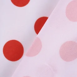 Faschingsstoff Polyester Punkte weiß rot 1,5m Breite