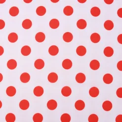 Faschingsstoff Polyester Punkte weiß rot 1,5m Breite