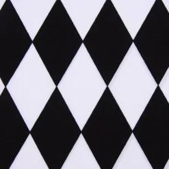 Faschingsstoff Polyester Raute weiß schwarz 1,5m Breite