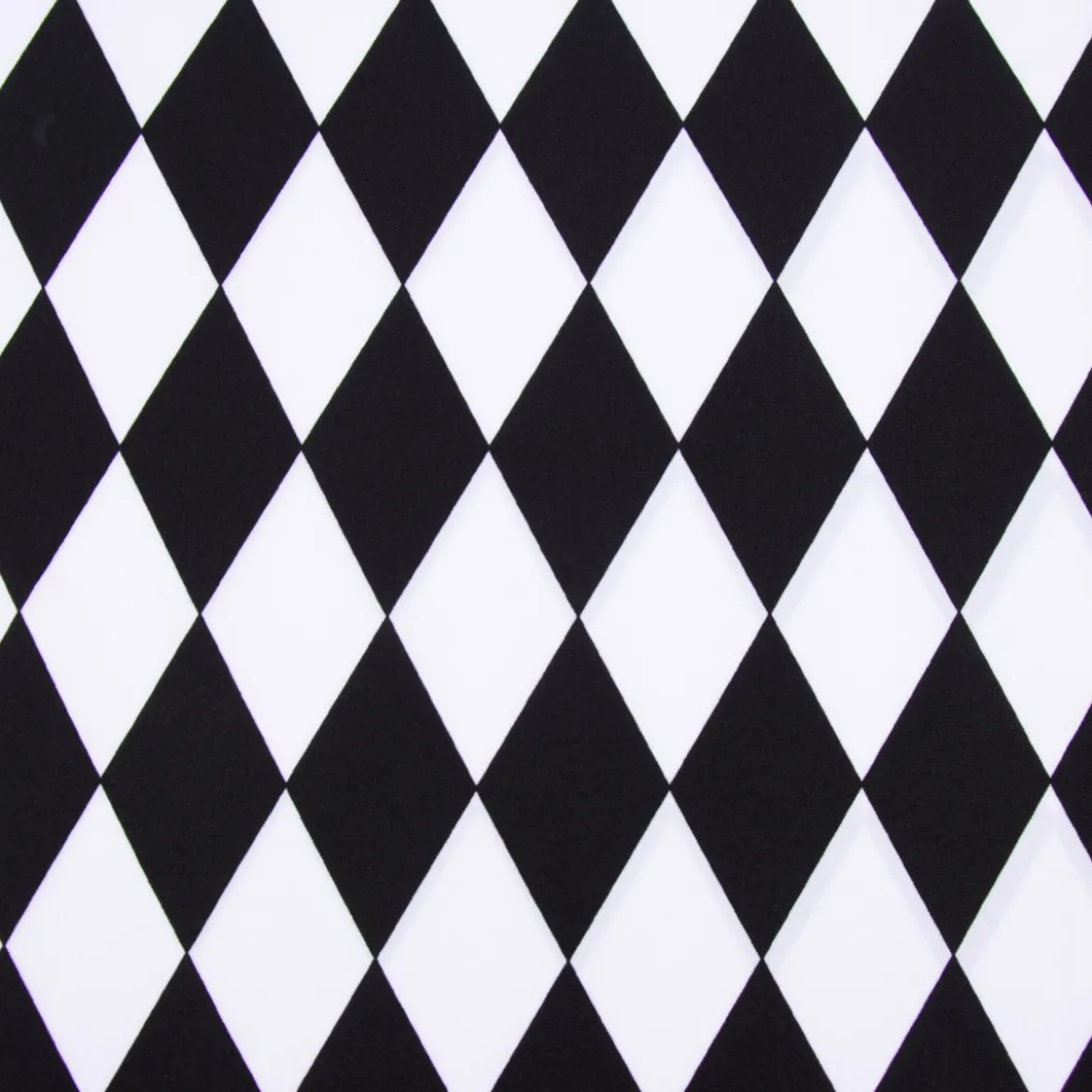 Faschingsstoff Polyester Raute weiß schwarz 1,5m Breite