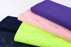 Faschingsstoff Stretch Tüll weich Glitzer einfarbig rosa 1,5m Breite