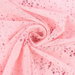 Faschingsstoff Stretch Tüll weich Glitzer einfarbig rosa 1,5m Breite