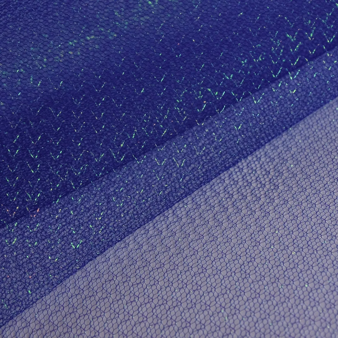 Faschingsstoff Tüll Glitzertüll blau Glitzer 1,5m Breite