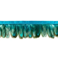 Federborte Band Federn aqua 5cm Breite