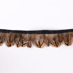 Federborte Band Federn cognacbraun 5cm Länge