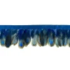 Federborte Band Federn dunkelblau 5cm Breite