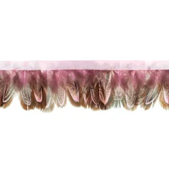 Federborte Band Federn rosa 5cm Breite