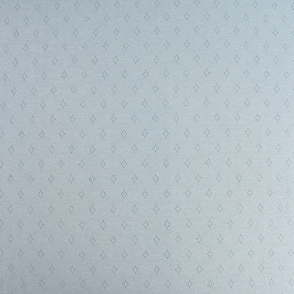 Feinstrick Baumwoll-Jersey Pointoille Lochmuster einfarbig hellblau 1,4m Breite
