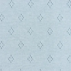 Feinstrick Baumwoll-Jersey Pointoille Lochmuster einfarbig hellblau 1,4m Breite