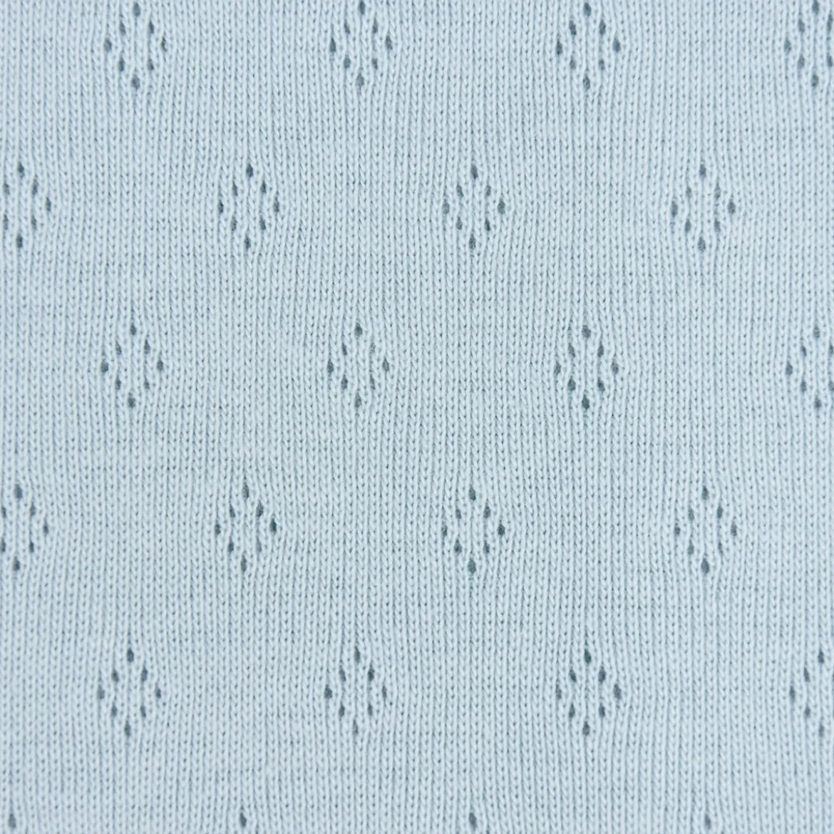 Feinstrick Baumwoll-Jersey Pointoille Lochmuster einfarbig hellblau 1,4m Breite