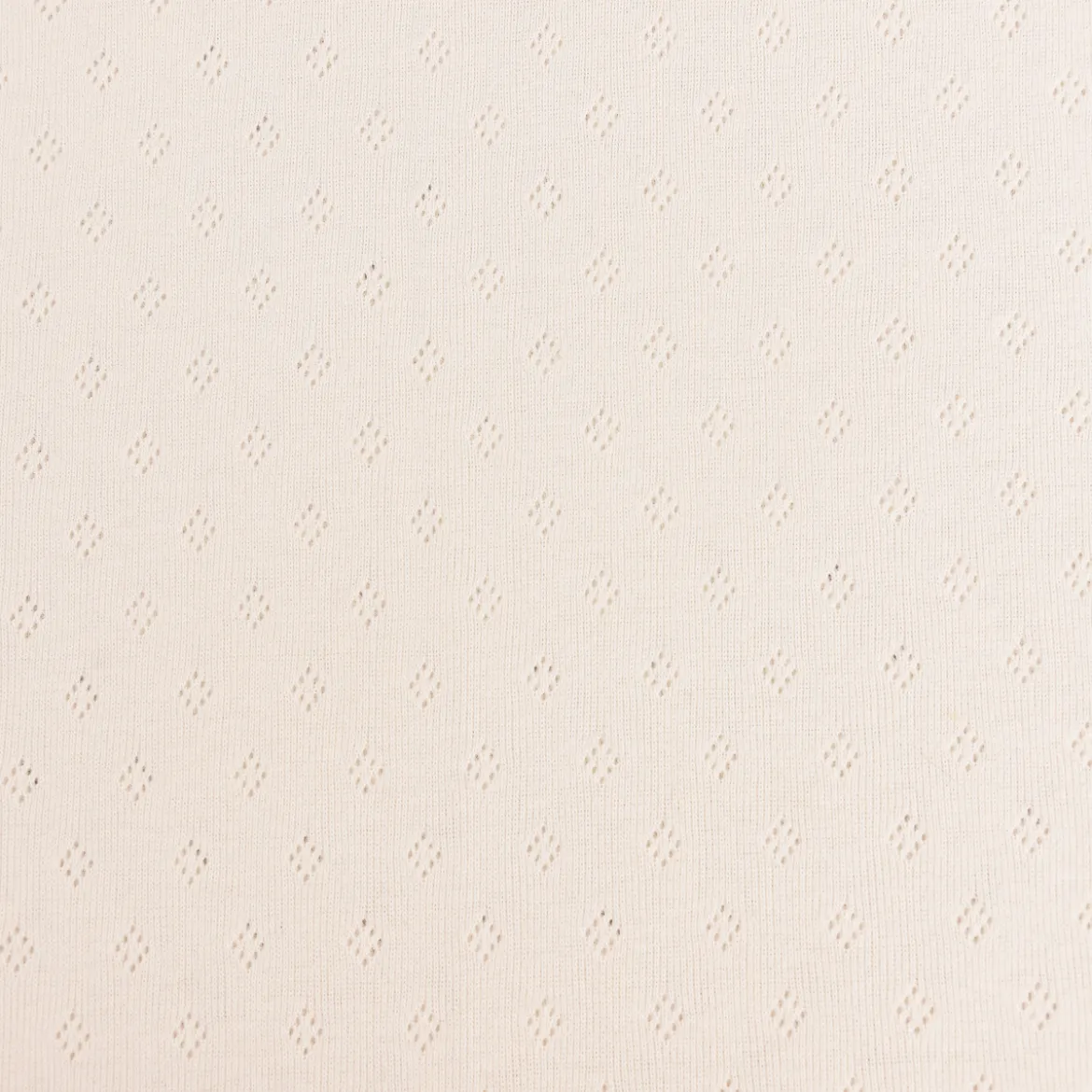 Feinstrick Baumwoll-Jersey Pointoille Lochmuster einfarbig creme
