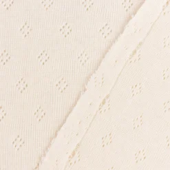 Feinstrick Baumwoll-Jersey Pointoille Lochmuster einfarbig creme