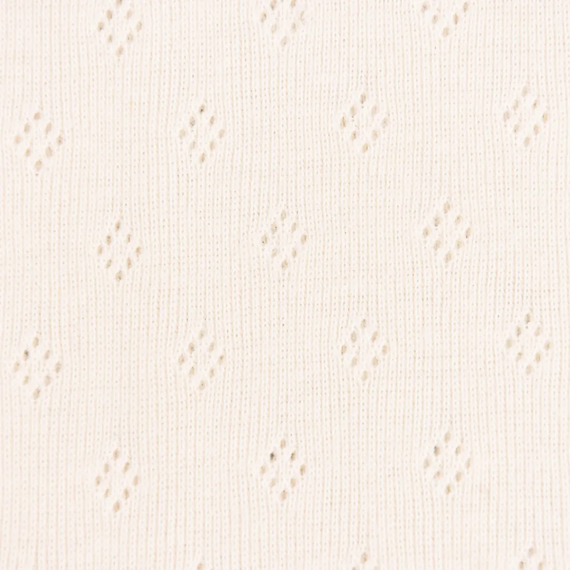 Feinstrick Baumwoll-Jersey Pointoille Lochmuster einfarbig creme