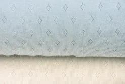 Feinstrick Baumwoll-Jersey Pointoille Lochmuster einfarbig creme