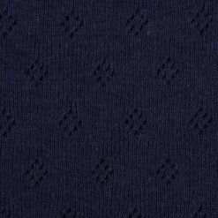 Feinstrick Jersey Baumwolle Pointoille Lochmuster einfarbig navy blau 1,4m Breite