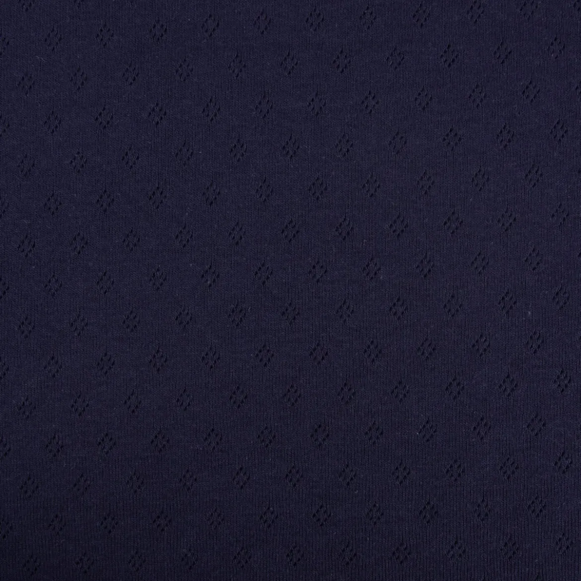 Feinstrick Jersey Baumwolle Pointoille Lochmuster einfarbig navy blau 1,4m Breite