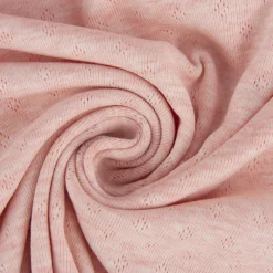 Feinstrick Jersey Baumwolle Pointoille Lochmuster rosa creme meliert 1,4m Breite