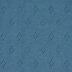 Feinstrick Jersey Baumwolle Pointoille Lochmuster einfarbig blau 1,4m Breite