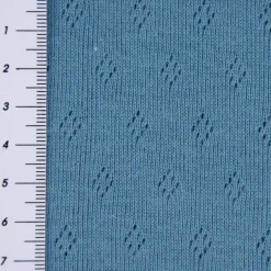 Feinstrick Jersey Baumwolle Pointoille Lochmuster einfarbig blau 1,4m Breite