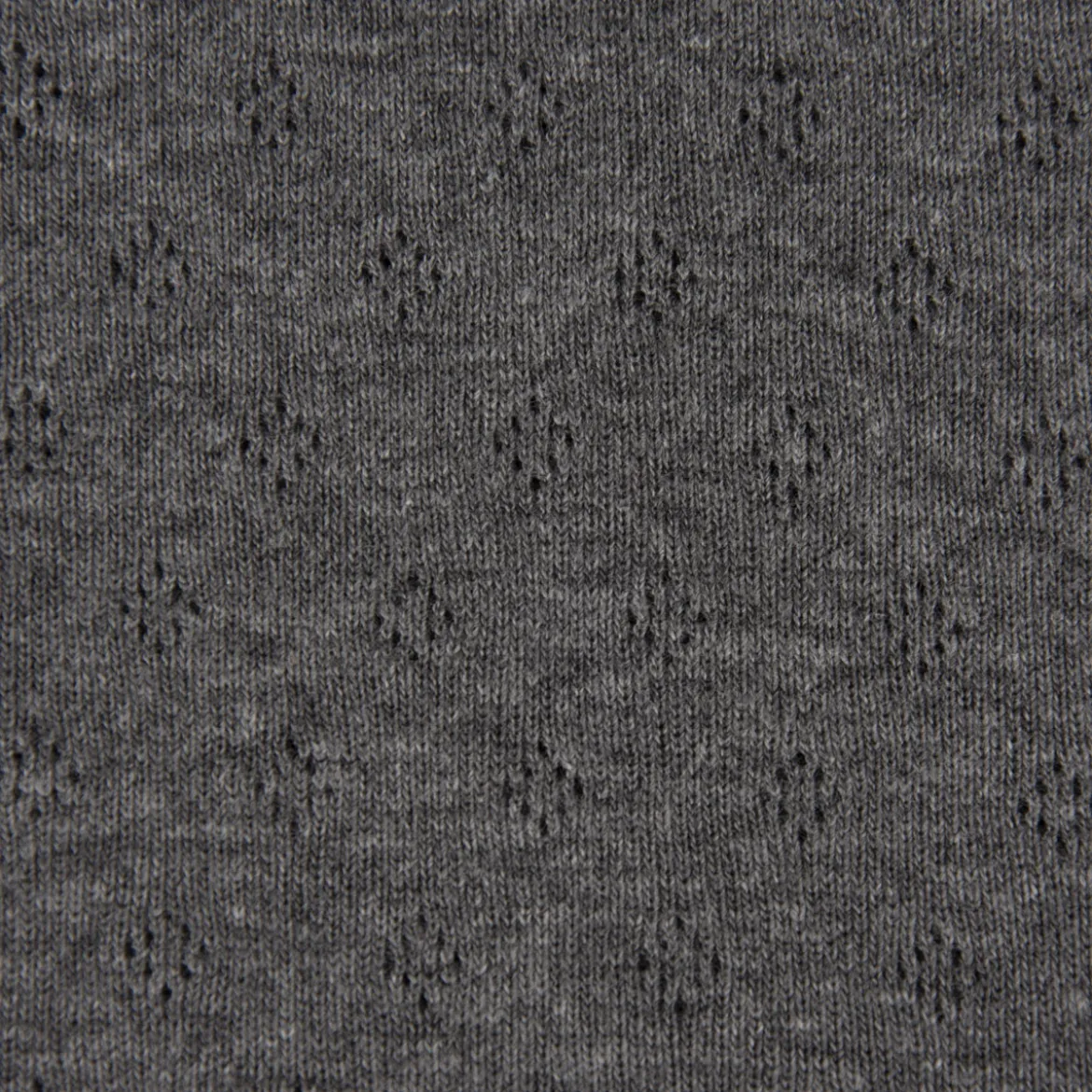 Feinstrick Jersey Baumwolle Pointoille Lochmuster einfarbig anthrazit meliert 1,4m Breite