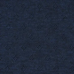 Feinstrick Jersey Baumwolle Pointoille Lochmuster einfarbig dunkelblau meliert 1,4m Breite