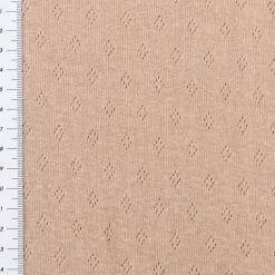 Feinstrick Jersey Baumwolle Pointoille Lochmuster einfarbig cappucchino braun 1,4m Breite