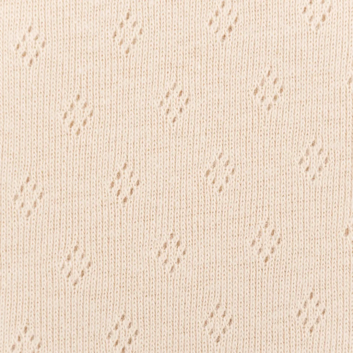 Feinstrick Jersey Baumwolle Pointoille Lochmuster einfarbig beige 1,4m Breite