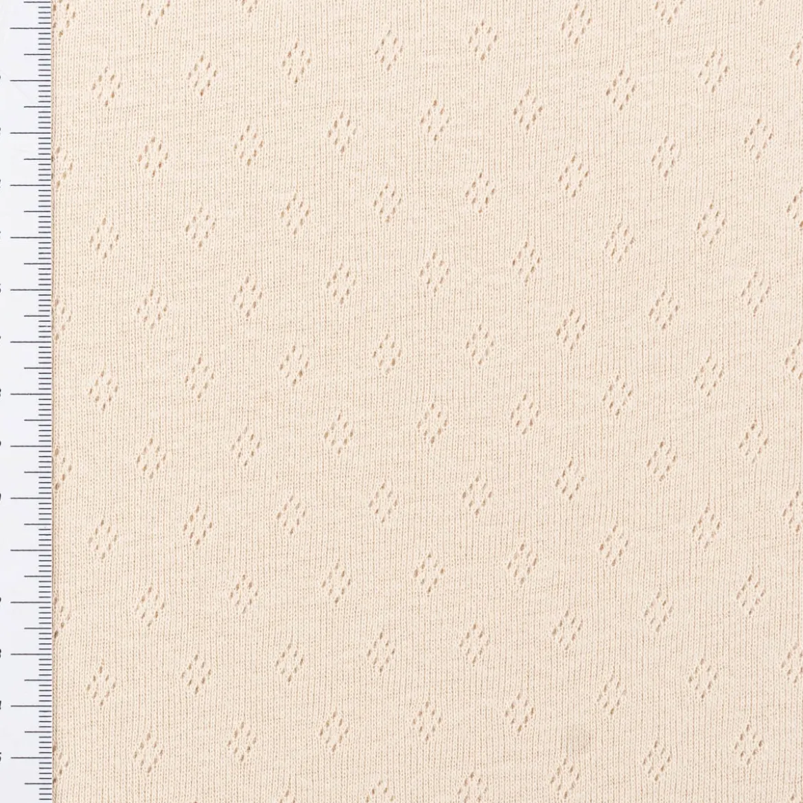 Feinstrick Jersey Baumwolle Pointoille Lochmuster einfarbig beige 1,4m Breite