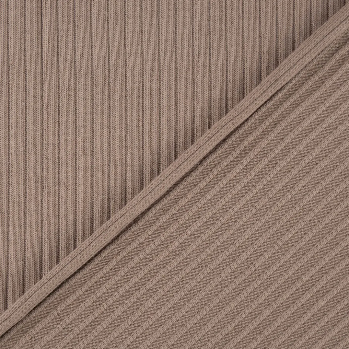 Feinstrick Jersey Mandy gerippt einfarbig taupe 1,40m Breite