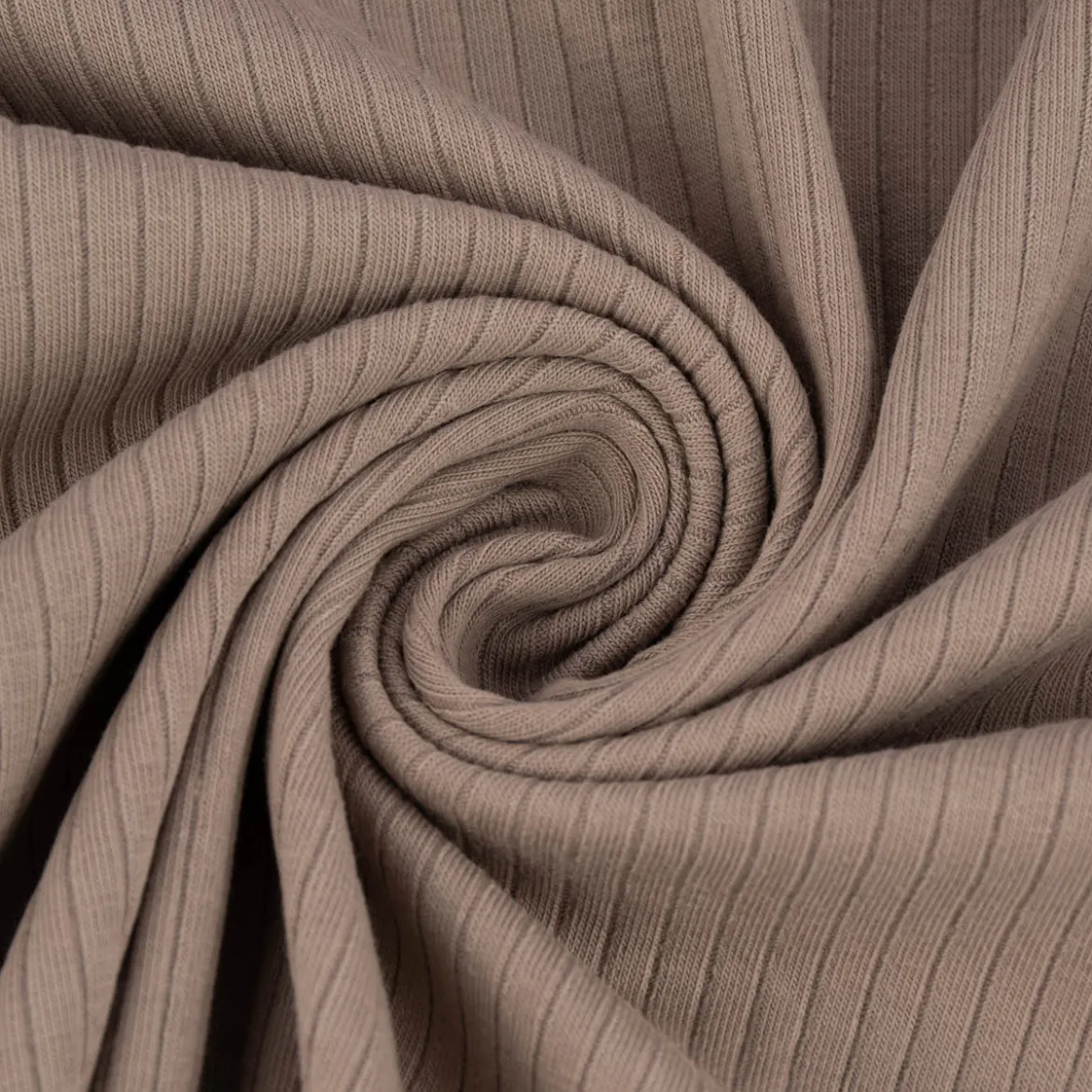 Feinstrick Jersey Mandy gerippt einfarbig taupe 1,40m Breite
