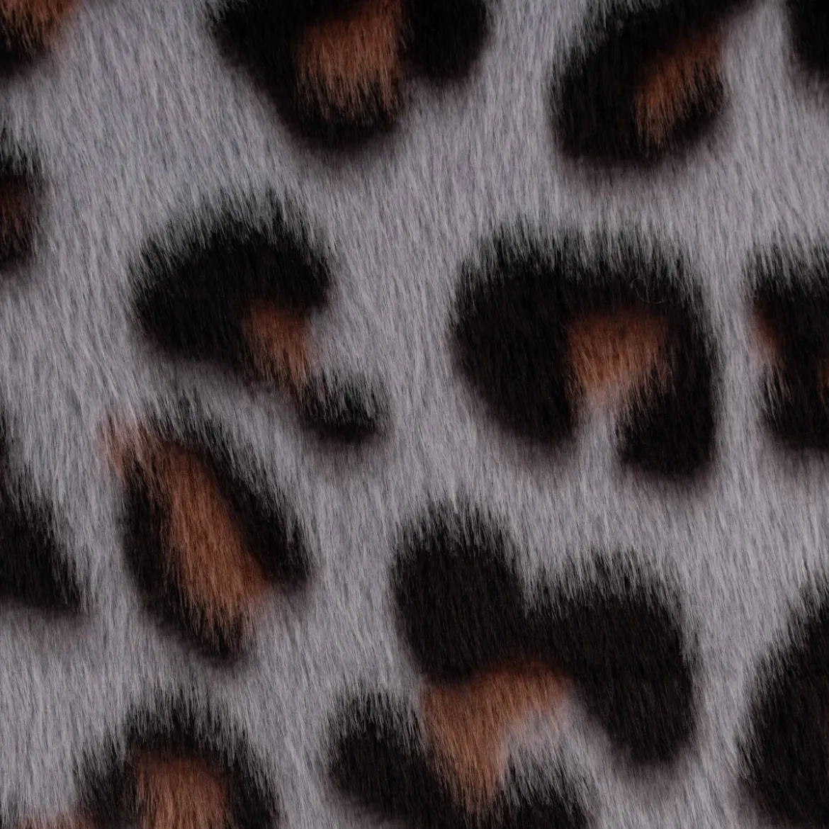 Fellimitat Kunstfell kuschelweich Leopard grau schwarz braun 1,5m Breite