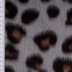 Fellimitat Kunstfell kuschelweich Leopard grau schwarz braun 1,5m Breite