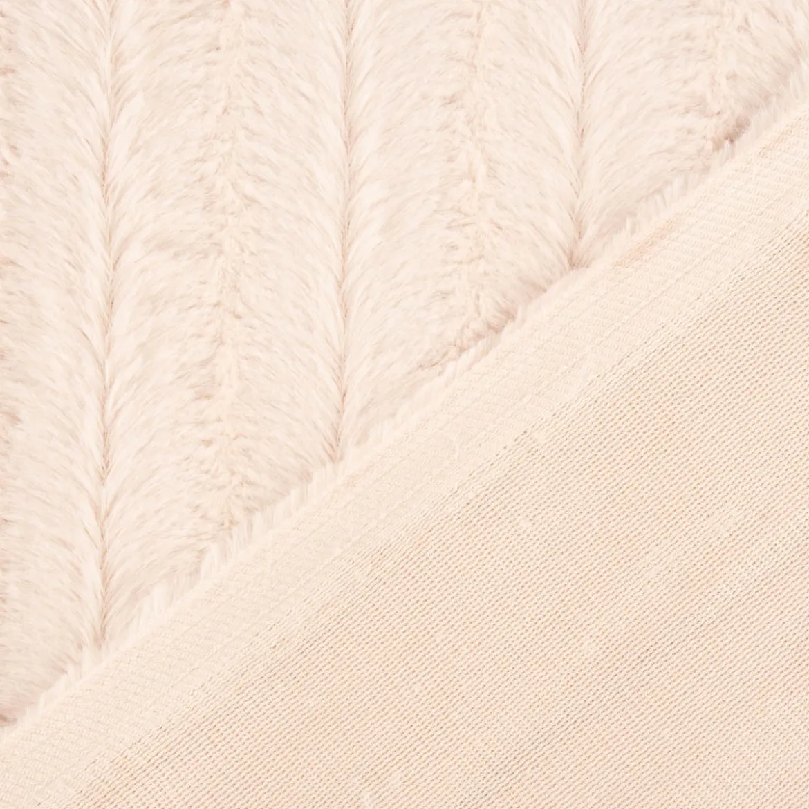 Fellimitat Kunstfell Streifen beige 1,5m Breite