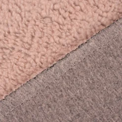 Fellimitat Kunstfell Teddyplüsch einfarbig puderrosa 1,45m Breite